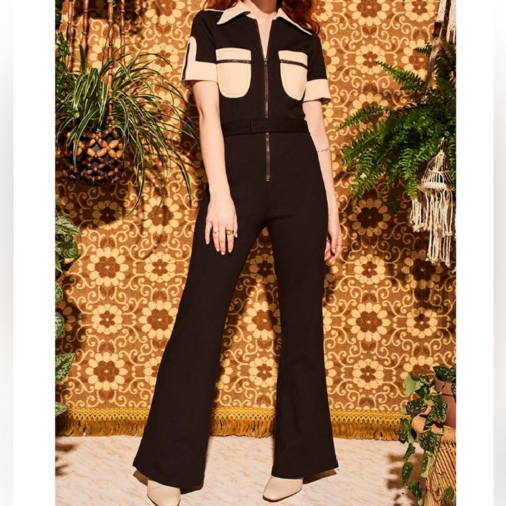 The Hippie Shake Ramble On Brown Zip Jumpsuit